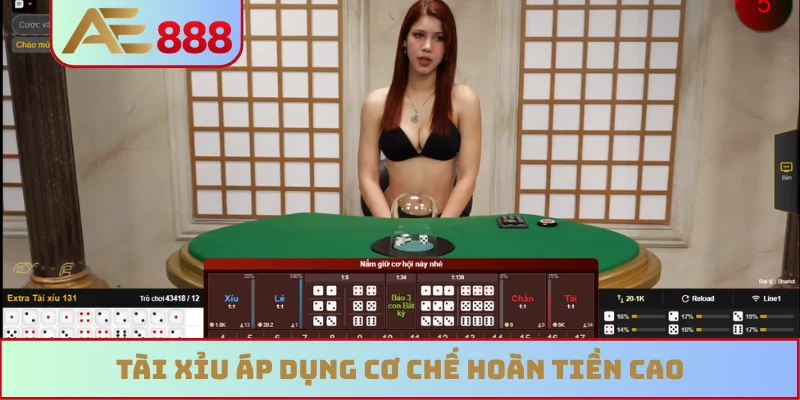 Tài xỉu áp dụng cơ chế hoàn tiền cao